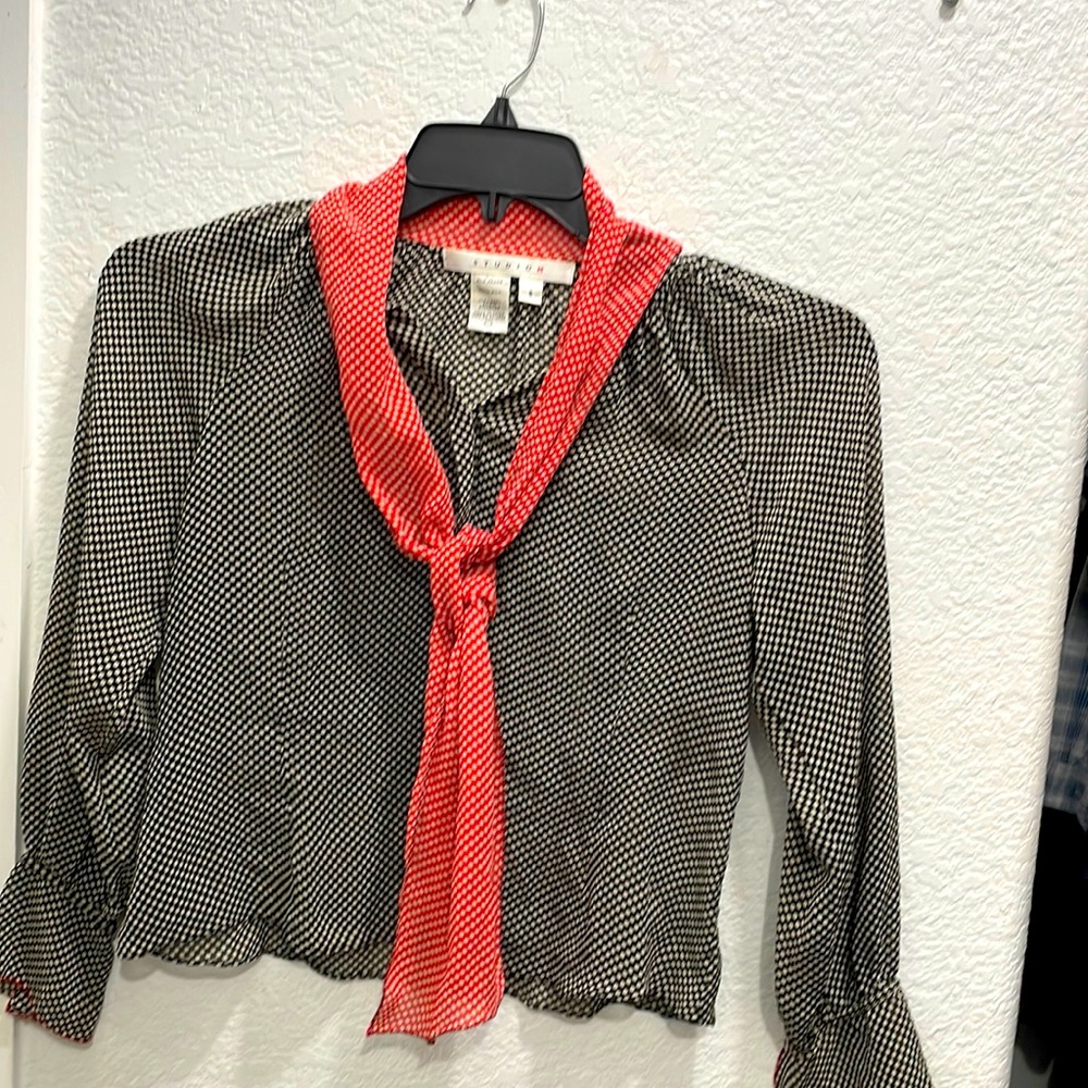 STUDIO M Red ❤️Black Blouse